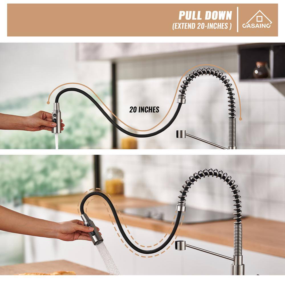 White Fireclay Single Bowl Farmhouse Kitchen Sink with Brushed Nickel Faucet