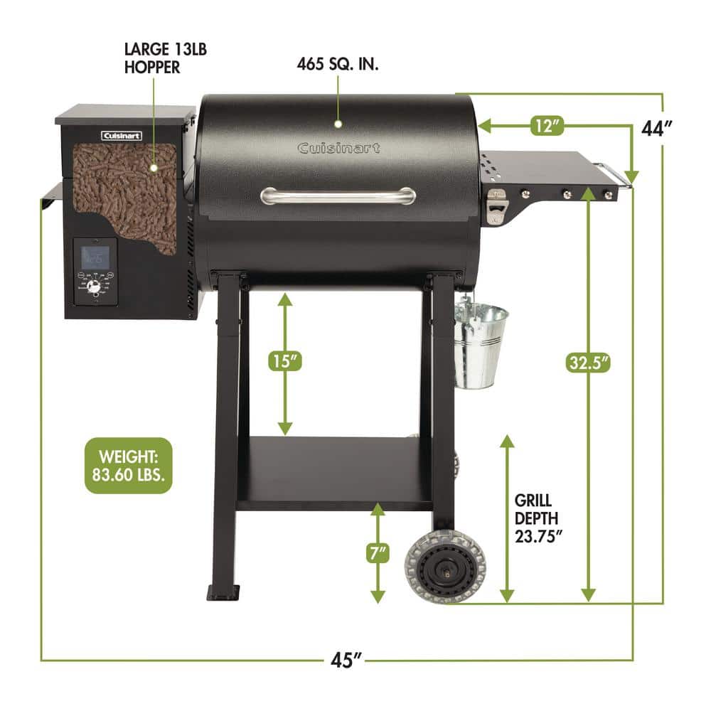 Cuisinart Black Steel 465 sq. in. Wood Pellet Grill and Smoker
