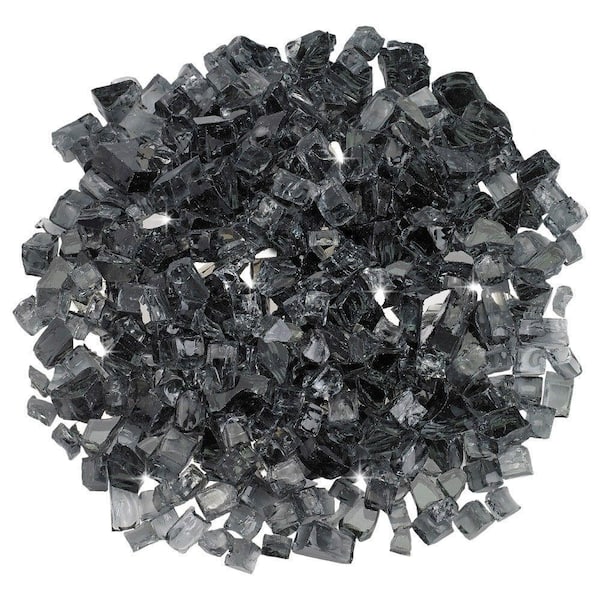 American Fire Glass 1/2 in. Gray Reflective Fire Glass 10 lbs. Bag