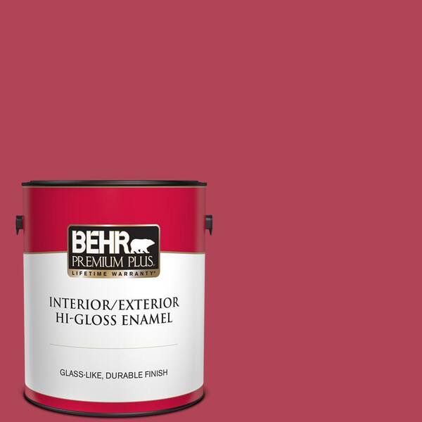 BEHR PREMIUM PLUS 1 gal. #130B-7 Cherry Wine Hi-Gloss Enamel Interior/Exterior Paint