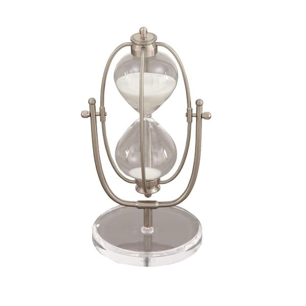 Litton Lane 12 in. Silver Glass Glam Timer