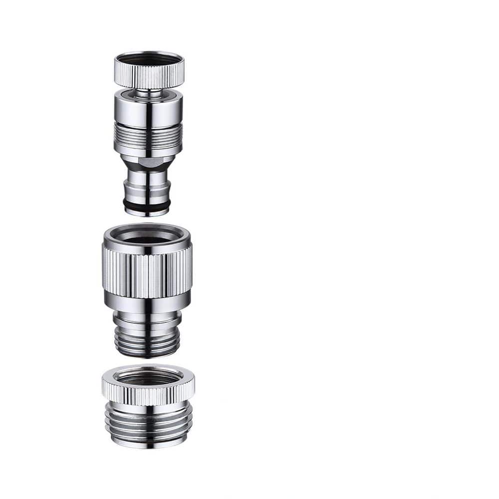G 1/2 in. and GHT 3/4 in. Chrome Brass Kitchen Sink Faucet Quick Connector for Bathroom Kitchen Shower Garden Hose price history on PriceWatchPro