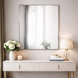 24 in. W x 30 in. H Framed Rectangular Bathroom Vanity Mirror in Bright chrome