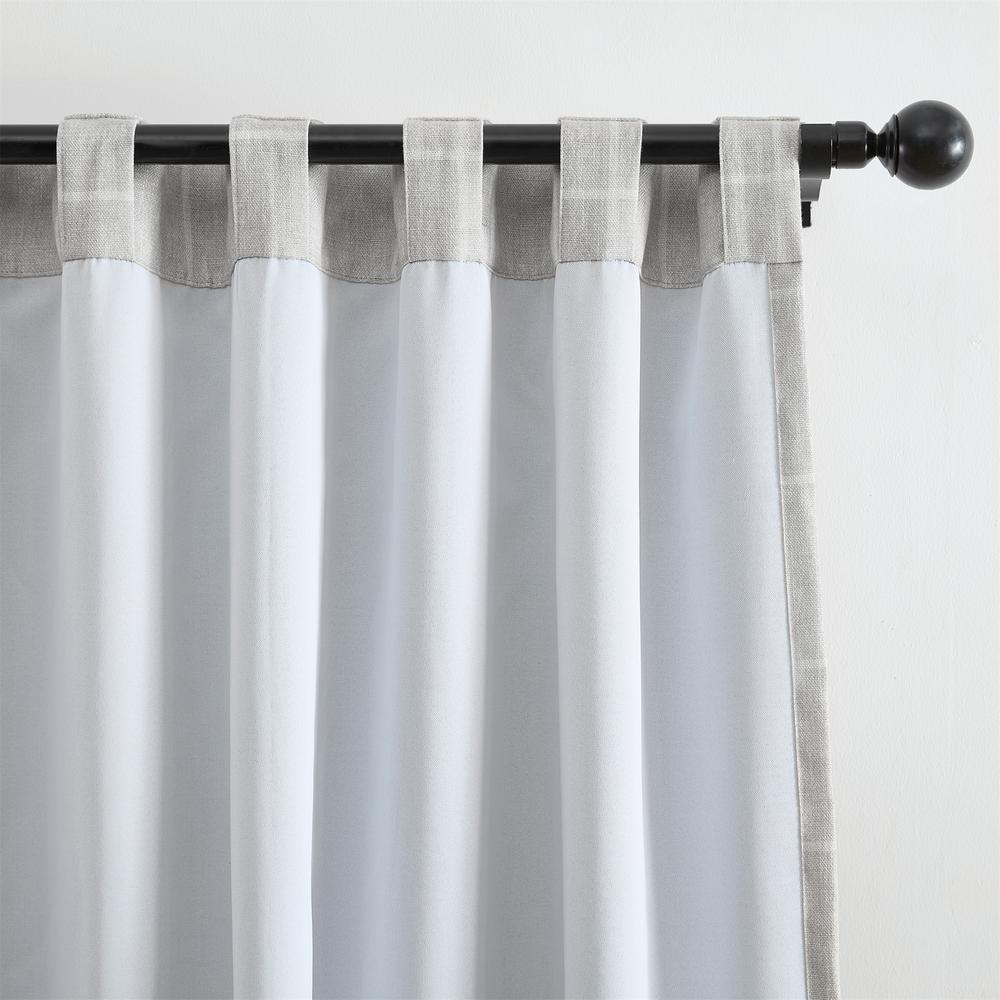 Sawyer Gray Linen-Textured Blackout Window Curtain Panel