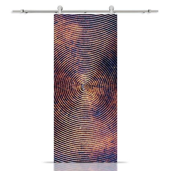 CALHOME 34 in. x 80 in. Artisan Print Series Spiral MDF Modern Interior Sliding Barn Door with Hardware Kit