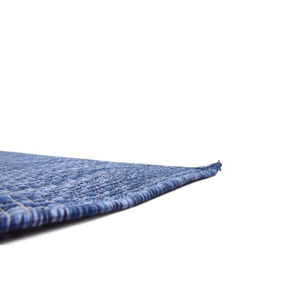Navy Blue Easy-Care Synthetic 9' x 12' Outdoor Rug