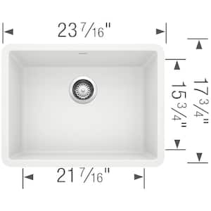 PRECIS Undermount Granite Composite 24 in. Single Bowl Kitchen Sink in White