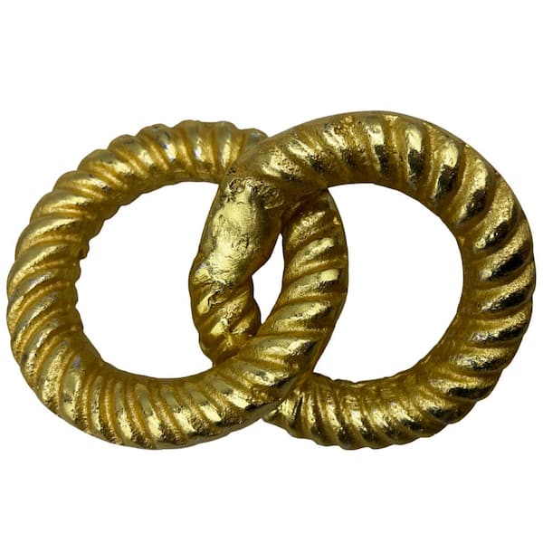 castellousa Twisted Series Gold 1.5 in. x 4 in. Chain Aluminum Metal Decorative Sculpture