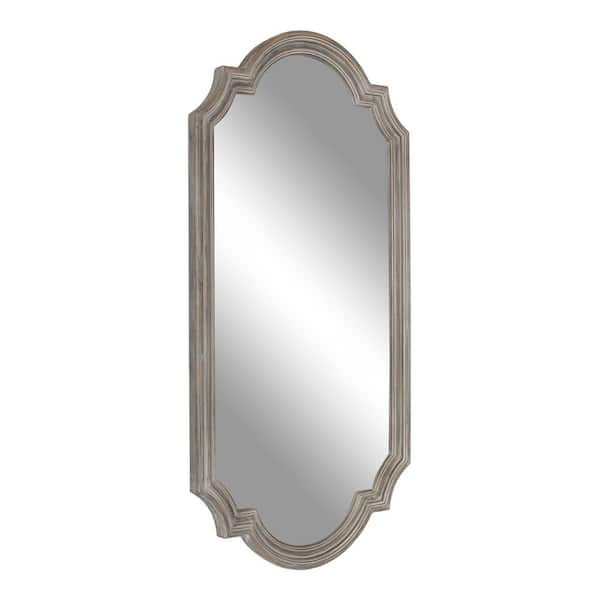 Kate and Laurel Fairbourne 20.00 in. W x 42.00 in. H Gray Scalloped Traditional Framed Decorative Wall Mirror