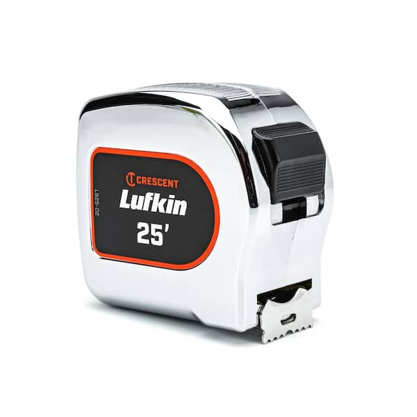 Crescent Lufkin 1-1/8 in. x 8m/26 ft. Chrome Case Yellow Clad Tape Measure