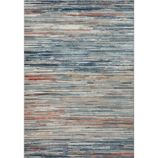 LOLOI II Bianca Pebble/Multi 6 ft. 7 in. x 9 ft. 2 in. Contemporary Area Rug
