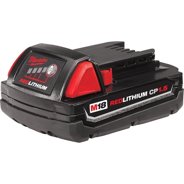 Milwaukee M18 18 Volt Lithium Ion Compact Battery Pack 1 5ah 48 11 1815 The Home Depot