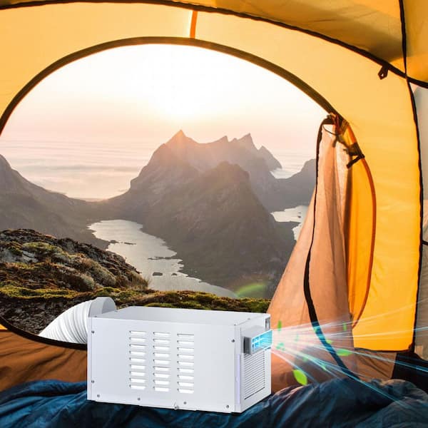 2,500 BTU Portable Air Conditioner Cools 45 Sq. Ft. with Dehumidifier and Remote for Pets, Fishing and Trucks in White