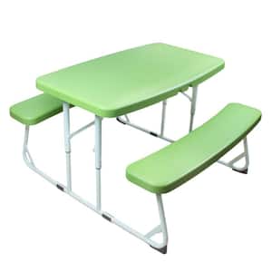 Rectangle Plastic Outdoor Dining Table with Extension Family Outings Picnic Foldable Playtime Activity Sensory Chair Set