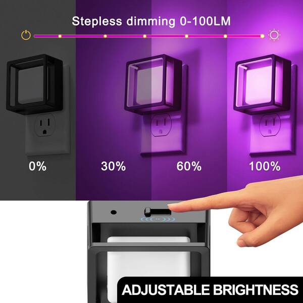 YANSUN Purple Night Lights Dusk to Dawn Sensor, Adjustable