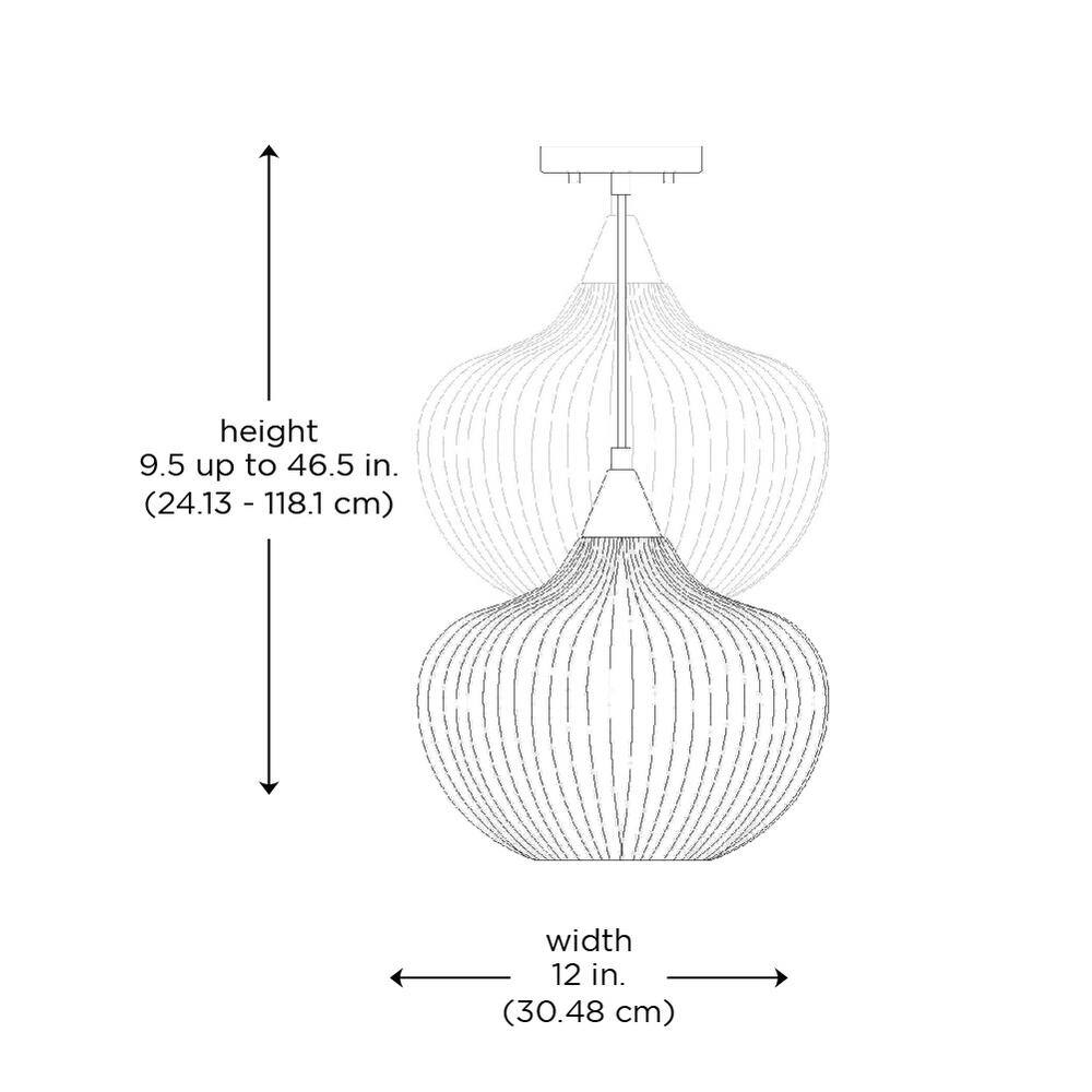 Black Ribbed Glass Globe Pendant Light