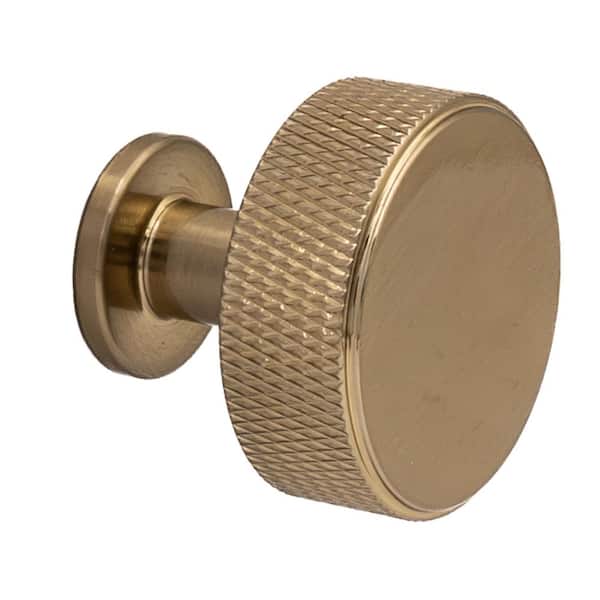Kent Knurled 1-3/8 in. (35 mm) Industrial Satin Brass Round Cabinet Knob