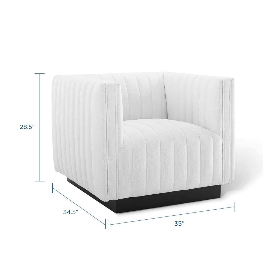 Elegant White Velvet Wood Base Accent Chair