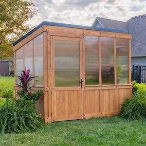 Willow 6 ft. x 9 ft. 6 in. x 7 ft. 10 in. All Cedar Modern Greenhouse