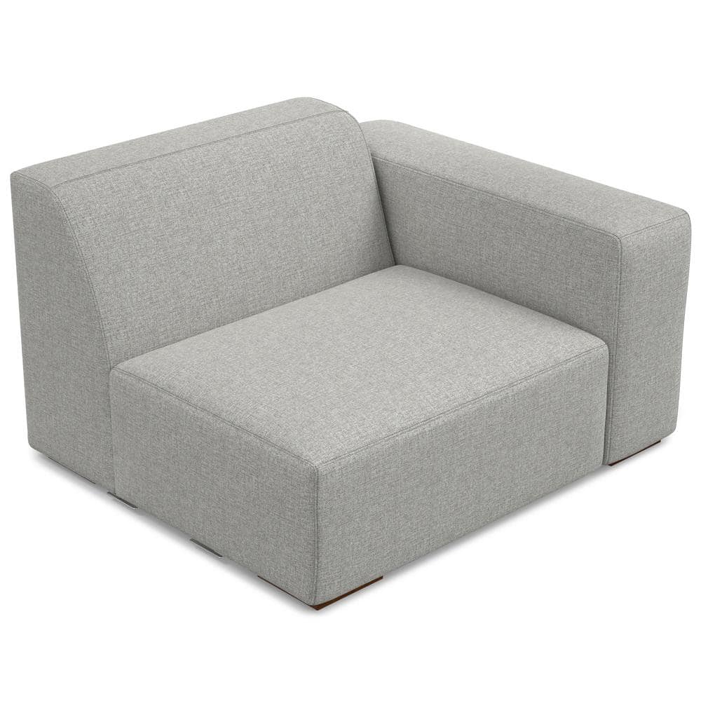Denver Pale Grey 44-inch Right-Arm Sofa Module in Performance Fabric