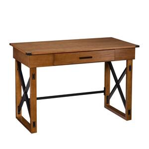 48.5 in. Rectangular Glazed Pine 1 Drawer Writing Desks with Built-In Storage