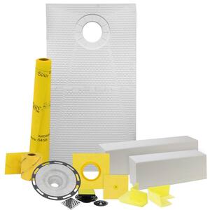 Pro GEN II 32 in. x 60 in. Tile Shower Waterproofing Kit with Offset Drain and ABS Flange