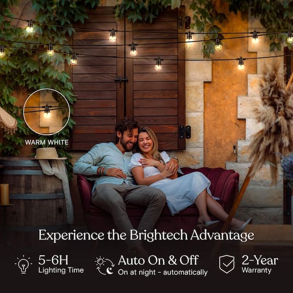 Ambience Pro 12-Light 27 ft. Outdoor Solar Powered 1-Watt 2700K LED G40 Globe Bulb String Lights