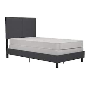 Jessie Gray Linen Upholstered Twin Bed