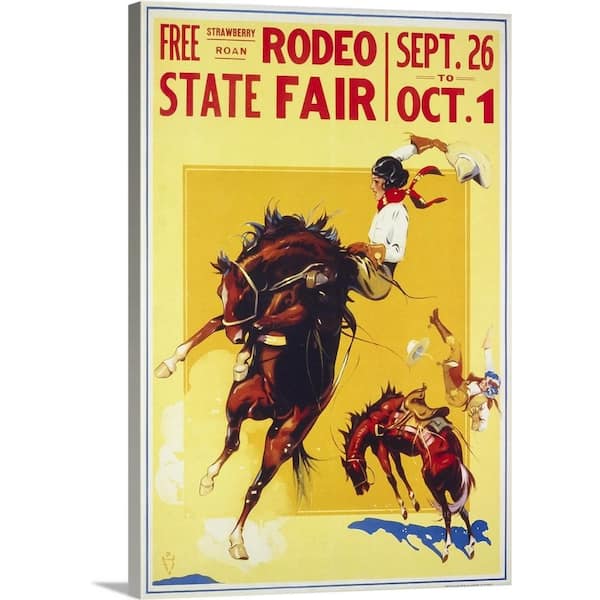 GreatBigCanvas 24 in. x 36 in. "Rodeo State Fair Roan, Two Cowgirls" by Print Collection Canvas Wall Art