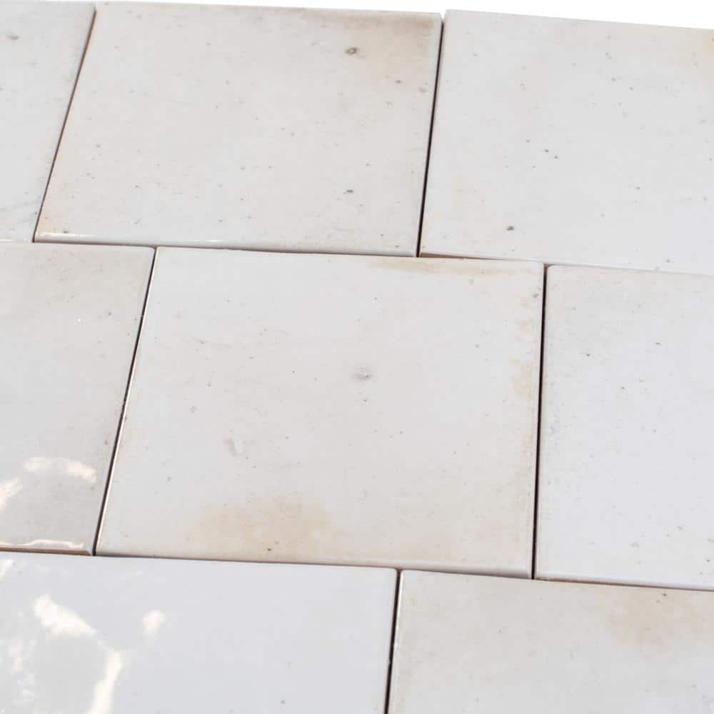 Antiek 3.94'' White Glossy Ceramic Square Tile