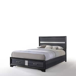 Naima Black Queen Size Panel Bed