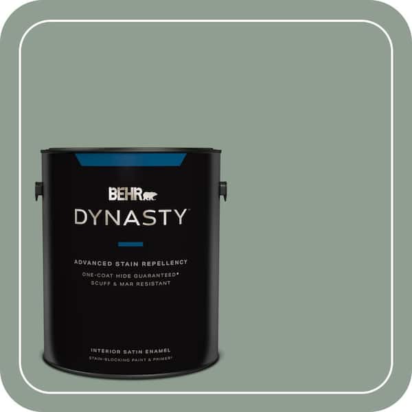 BEHR DYNASTY 1 gal. #ICC-104 Balsam Fir Satin Enamel Interior Stain-Blocking Paint and Primer