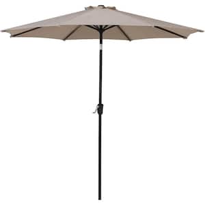 9 ft. Patio Outdoor Market Umbrella with Aluminum Auto Tilt and Crank Without Base