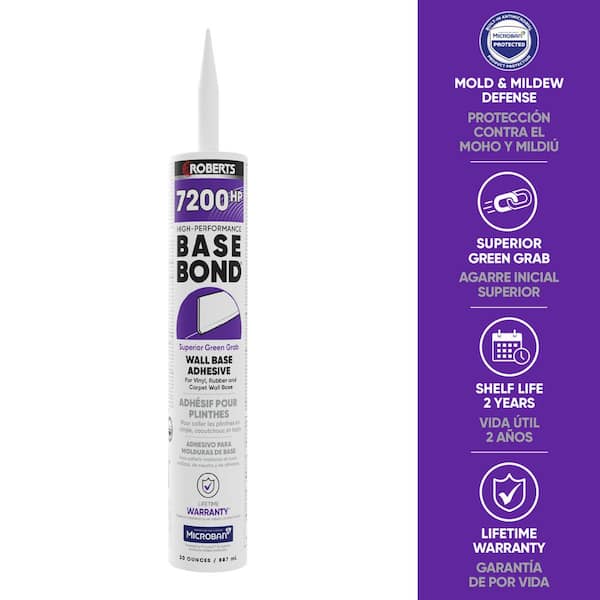 0.94 qt. 24 Hour Dry Time Vinyl, Rubber and Carpet Wall Base Floor Adhesive in Light Tan 30 oz. (12-pack)