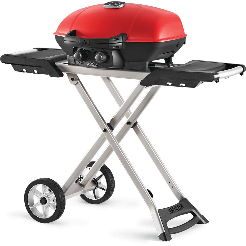 Napoleon TravelQ 285X Red with Scissor Cart and Griddle - Thumbnail 4