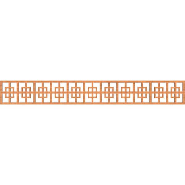 Ekena Millwork Cambridge Fretwork 0.25 in. D x 46.5 in. W x 6 in. L Cherry Wood Panel Moulding