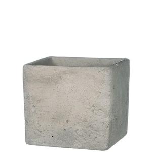 5.25" Gray Cement Square Planter