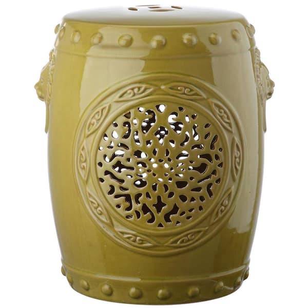 Safavieh Flower Drum Spring Green Patio Stool
