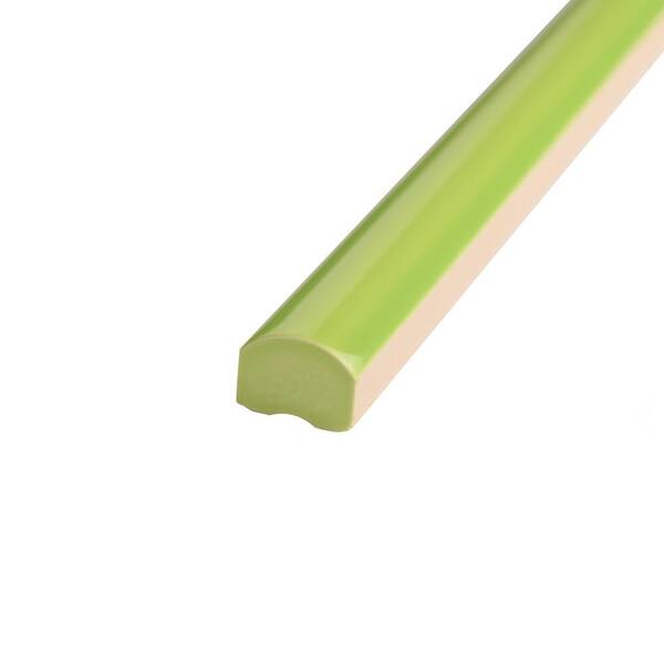 Twist Green Kiwi 1/2 in. x 11-3/4 in. Glossy Ceramic Wall Tile Trim (4.9 sq. ft. /Pack)