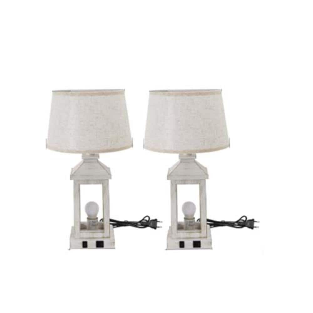 20.5 in. H White LED Table Lamp Set of 2, Bedside Table Lamp, 3-Way Dimmable Nightstand Lamp (Bulbs included price history on PriceWatchPro