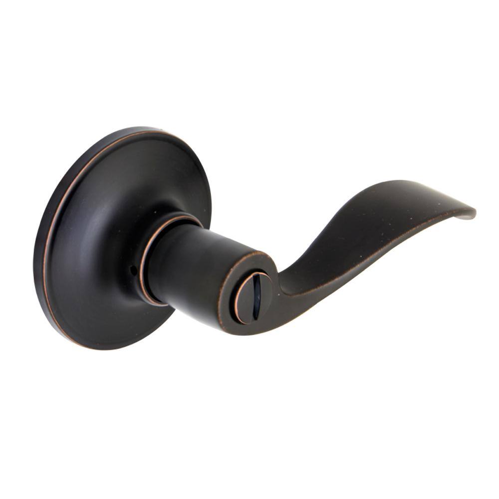 Wave Matte Black Bed/Bath Door Lever