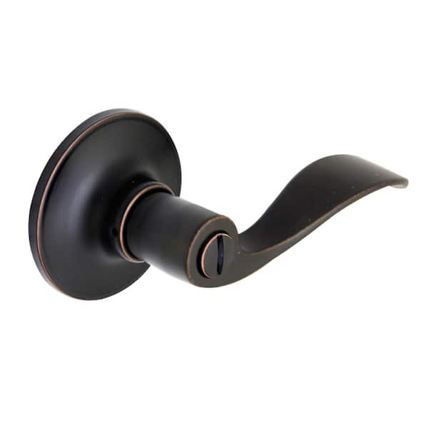 Defiant Wave Matte Black Bed/Bath Door Lever