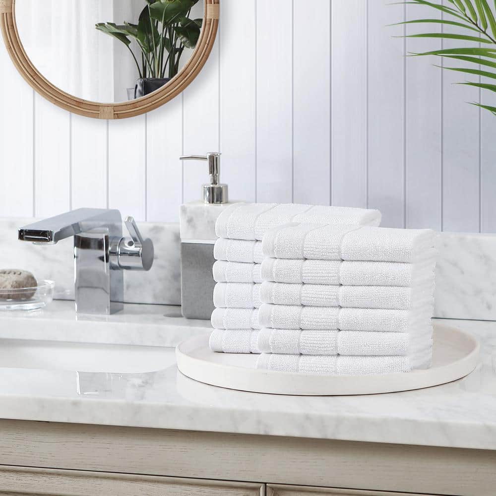 White Cotton Fast-Drying 2-Piece Washcloth Set