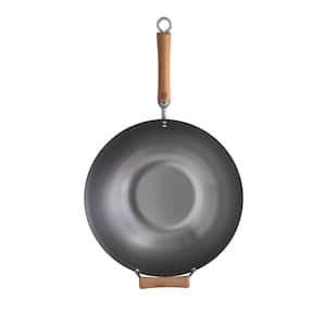 ExcelSteel 13 in. Cast Iron Chinese Wok with Assist Handle 519