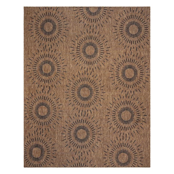 Gertmenian Paseo Tiaret Chestnut Brown 8 ft. x 10 ft. Geometric Indoor/Outdoor Area Rug