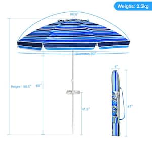 7.2 ft. Steel Tilt Beach Umbrella with Sand Anchor in Navy