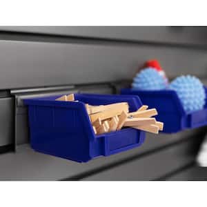 PVC Slatwall Blue Parts Bins with Support (4-Pack)