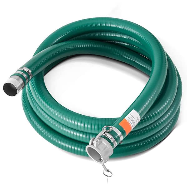 Suction Hose, 2 in. x 20 ft. Green High-Quality Hose with Camlock Connectors Fit Various Pumps Utility Accessory