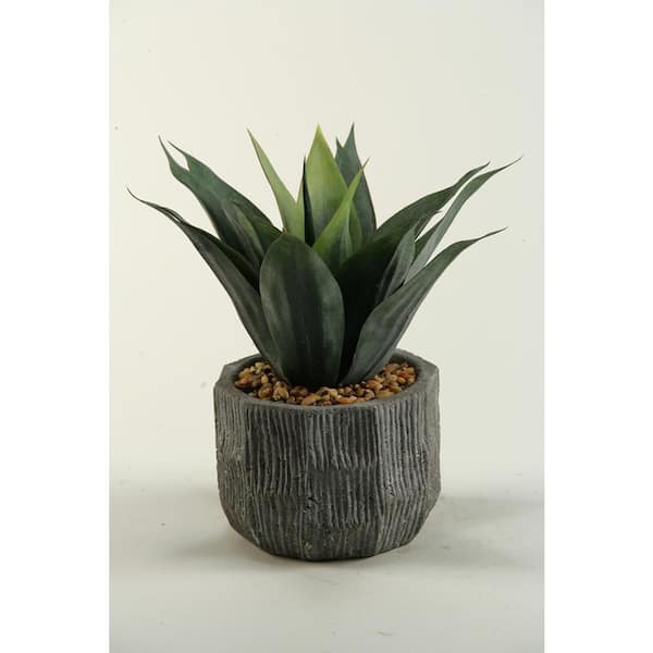D&W Silks Artificial Indoor Red and Green Agave Plant in Ceramic Planter