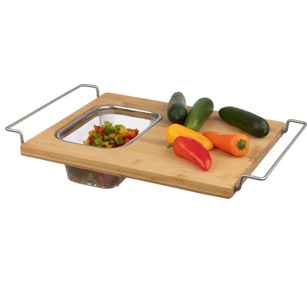 Classic Cuisine 13.2in x 11.5in 2 in 1 Cutting Board with Strainer